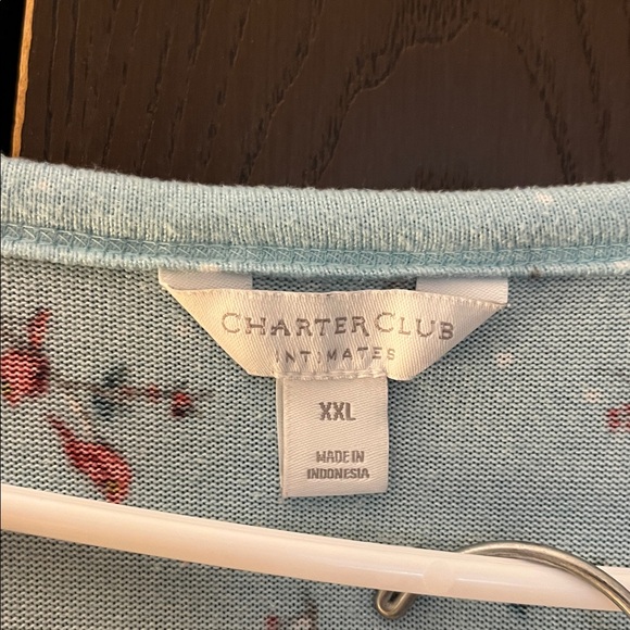 Charter Club 2pc. Pajama set. Blue with red cardinals. Size XXL - Picture 2 of 8